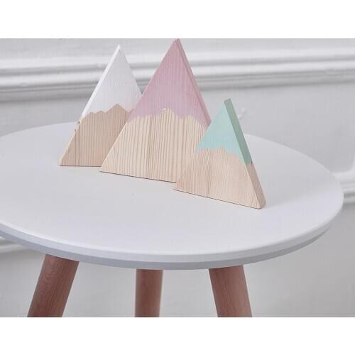 3Pcs/Set Ornament Nordic Wooden Triangle Mountain Ornaments Home Bedroom Decoration Gift Decoration Crafts Home Decor 2021