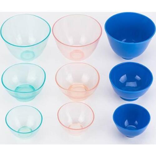 3 Pcs/Lot Dental Tool Material Plaster Mixing Bowl Transparent Plaster Bowl Colorful Soft Rubber Bowl Dental Rubber Bow 3 Size