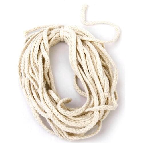 32.8 Feet 5mm Soft Braided Cotton Rope Piping Cord Multi Craft Use Beige Natural Decor DIY Twisted Cord Rope For Handmade Thread