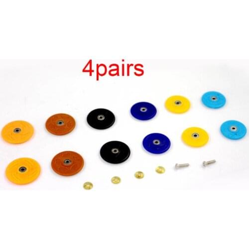 4Pairs 15/18/19/20/21/22mm Plastic Rollers Carbonized Bearing Lightweight Guide Wheel For Tamiya Mini 4WD Coach Car Model