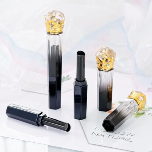 5/10/30/50pcs direct hot filling diamond gold crown black transparent empty lipstick tube lip balm container shell packaging diy