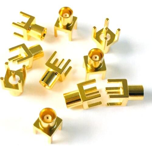 50PCS / 100 PCS / 200PCS Copper Gold-plated 50ohm MCX female straight Socket RF COAXIAL PCB mount MCX-K