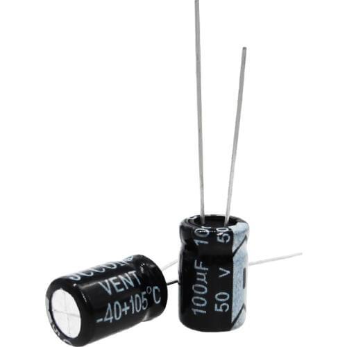 50pcs Aluminum electrolytic capacitor 100uF 50V 8*12 Electrolytic capacitor