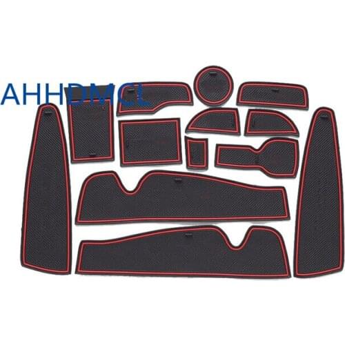 Car Anti-Dirty Pad Door Groove Gate Slot Cup Armrest Storage Pad Anti-Slip Mat For Peugeot 2008