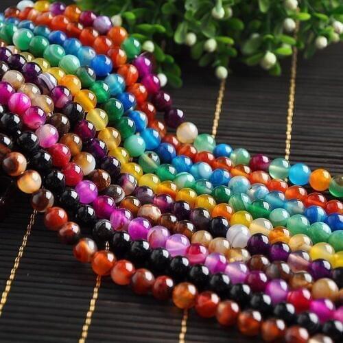 1 Strand/lot 4/6/8/10mm Natural Stone Beads Crystal Bead Fit Bracelet Round Charm Beads for DIY Jewelry Making Findings