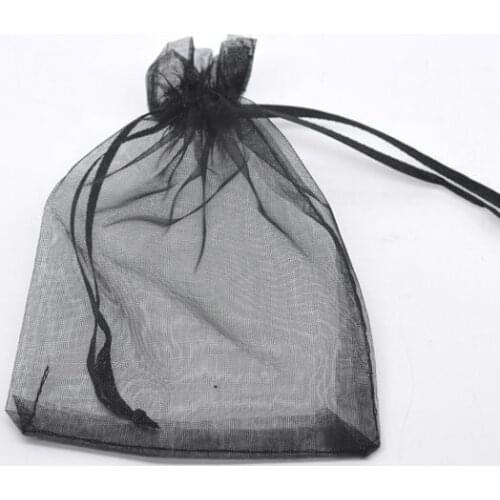 Free shiipng!!!!500pcs/lotBlack Organza Wedding Gift Bags&Pouches 12x9cm