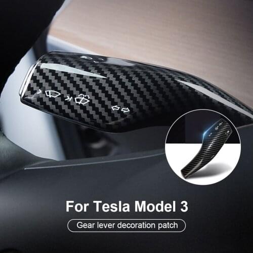 Car Wiper Lever Decorative Sticker for Tesla Model 3 Steering Wheel Gear Lever Cover Sticker Car Styling Interior Decoration