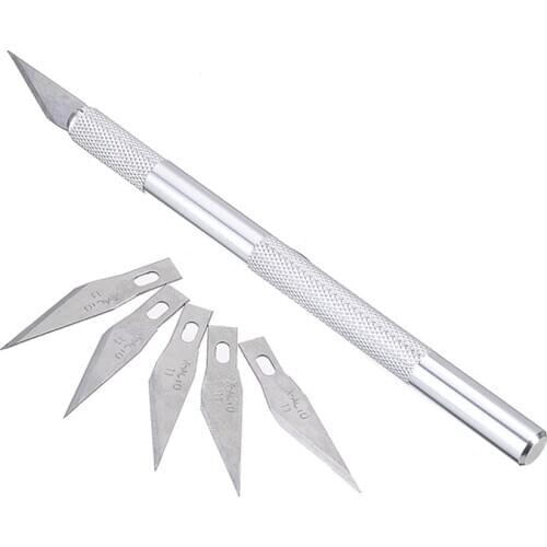 Wood Carving Blades Scalpel Blade Cutter With 6 Blades Metal Scalpel Hobby Cutter Engraving Craft Tools DIY Carpenter Supplies
