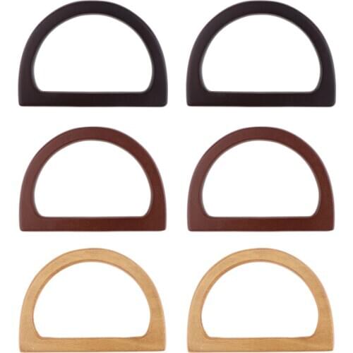1 Pair DIY Wooden Purse Bag Handle Handbag Accessories Wood Frame Evening Clutch Handle Part