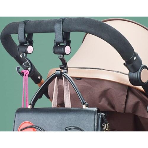 2pcs Stroller Hooks Baby Bag Organizer Holder Rotate 360 Degree Hanger Pram Bag Clip Stroller Accessories