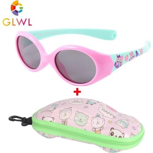 Baby Sunglasses Kids Polarized Sun Glasses Girls Colorful Oval Frame Children Eyewear Sports Boys Eyeglasses With Cover Vintage