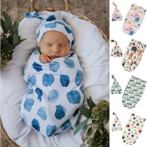 BSoft Infant Swaddle Muslin Blanket Newborn Baby Wrap Swaddling Sleeping Bags Baby Photography Photo Prop 2Pcs