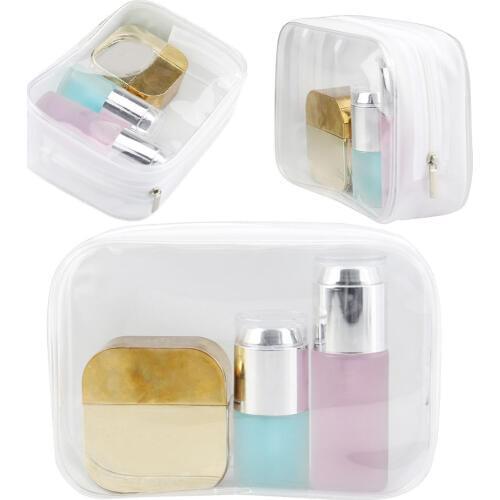 IKSYBOB PVC Clear Makeup Cosmetic Bag Portable Toiletry Pouch Transparent Waterproof NEW