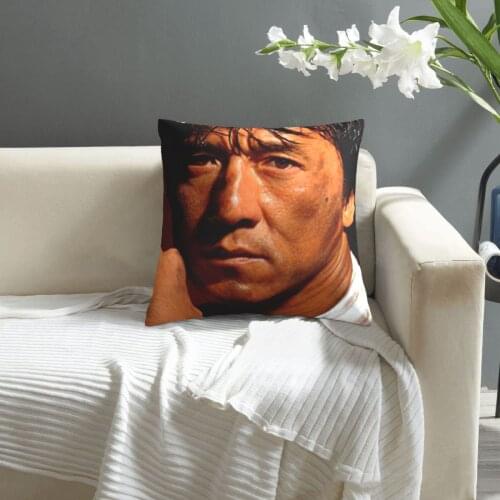 Jackie Chan pattern print Cushion Cover Decorative Pillowcase Chair Seat Square Car Pillow Cover Home Living Textile