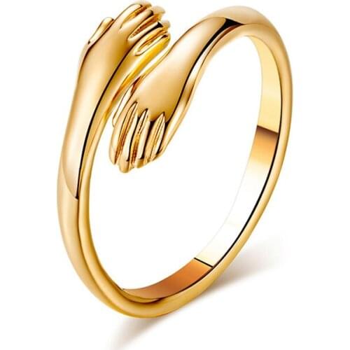 New fashion Creativity Hug Couple adjustable rings simple aesthetic accessories Jewelry Knuckles Paired things rings for women