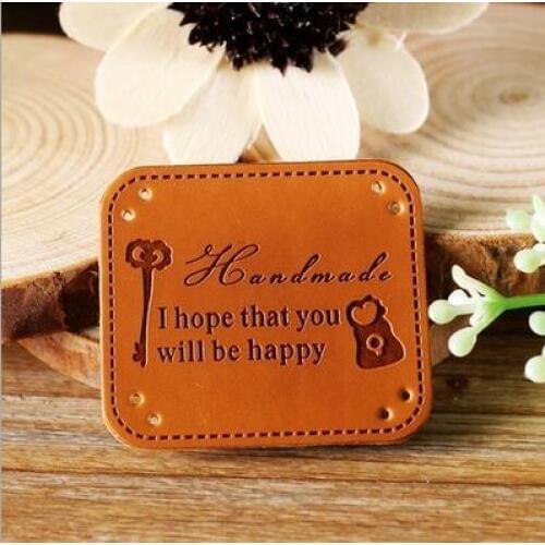 Leather patch, custom leather labels for jeans, bags, shoes in high quality, real leather label, debossed/engraved logo