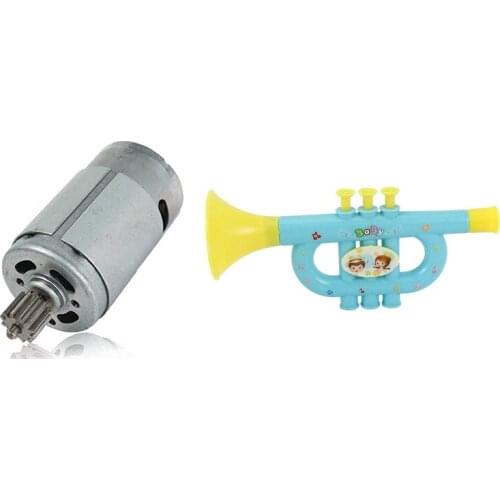 Colorful Childrens Blowable Trumpet & Universal 390 18000RPM Electric Motor RS390 6V Motor Drive Engine