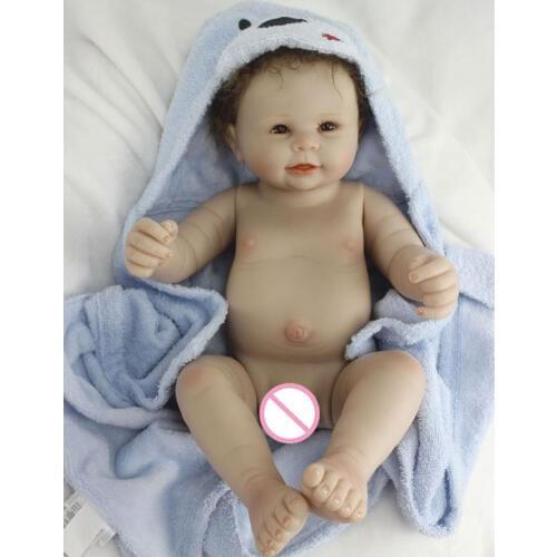 Shower Doll 20inch Full Silicone Reborn Doll 50cm BeBe Reborn Lifelike Boy Baby Newborn Realistic Babies Doll Toy Brinquedos