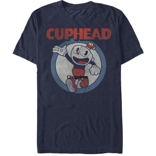 Cuphead Vintage Circle Mens Graphic T Shirt