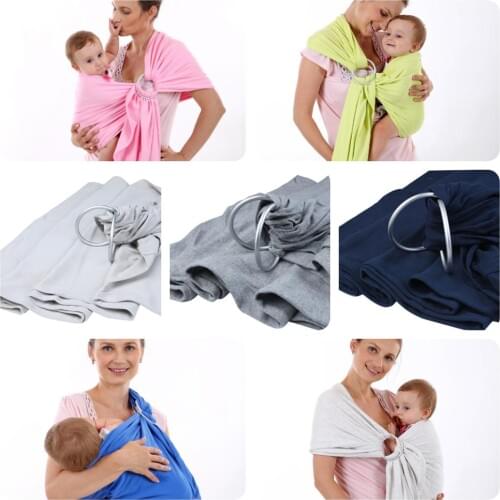 Soft Baby Sling with Ring Baby Straps Hot Selling Oxidation Metal Ring Multi-functional Infant Baby Carrier Handsfree Sling