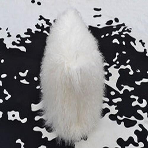 Curly Double sides Mongolian Fur Pillow Cover White Real Tibetan Lamb Fur Cushion Cover Cushions Home Decor Cojines 16"X16"