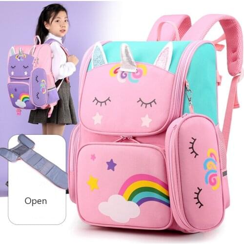 New 3D Primary School Bags For Girls Cute Waterproof Kids Backpack School Student 6-12 Years Old High Capacity Cartoon Backbag