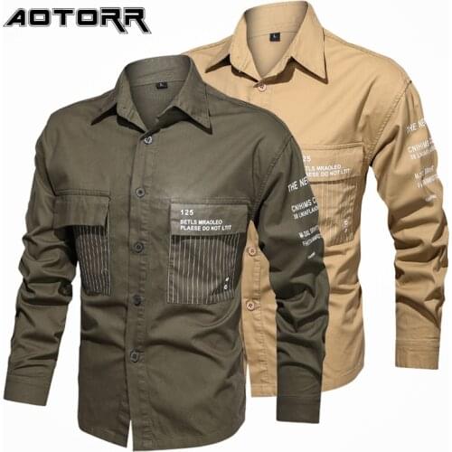 2021 Autumn Business Casual Shirt Mens Print Long Sleeve Shirts Military Tactical Shirt Men Cotton Loose Shirts Plus Size M-5XL