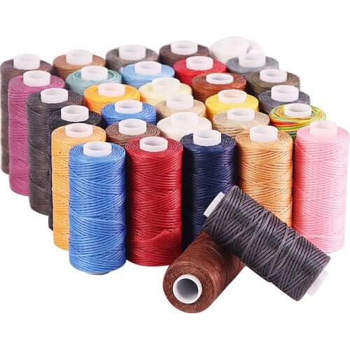 Flat Waxed Thread150D 50M Wax String Cord Sewing Craft Tool Portable for DIY Handicraft Leather Products Waxed Thread Cord