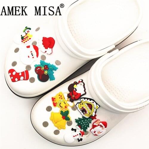 Single Sale 1Pcs Shoe Charms Novelty Christmas Shoe Accessories Halloween Shoe Buckle Decoration for croc jibz Kids Party X-mas
