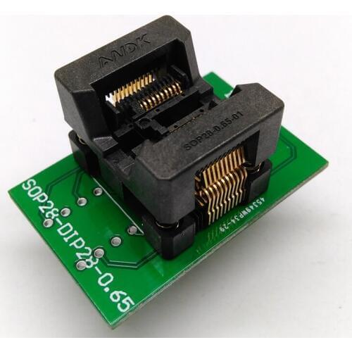 SSOP20 TSSOP20 to DIP20 Programming Socket IC Test Socket Adapter Pitch 0.65mm IC Body Width 4.4mm 173mil OTS-28-0.65-01