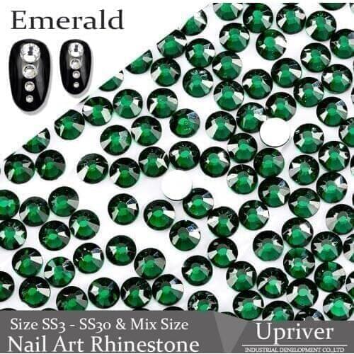 Upriver Emerald ss3 - ss30 & Mix Size More Shiny High Quality Loose Rhinestones Nail Art Non Hotfix Rhinestones