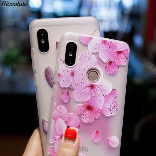 Cute flower Case For Xiaomi Redmi Note 5 6 7 Redmi 6 7 Pro 5A 5 Plus GO K20 Pro Cover Mi 8 lite A2 Lite 3D Relief Silicone Case