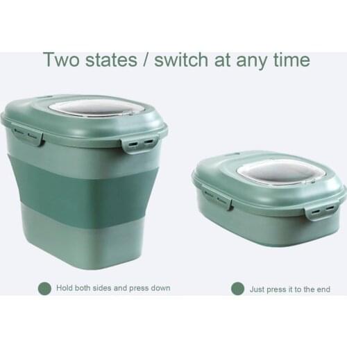 Folding Pet Food Storage Bucket Sealed Dry Fresh-keeping Cat Food Dog Food Storage Tank Moisture-proof Folding Storage Box