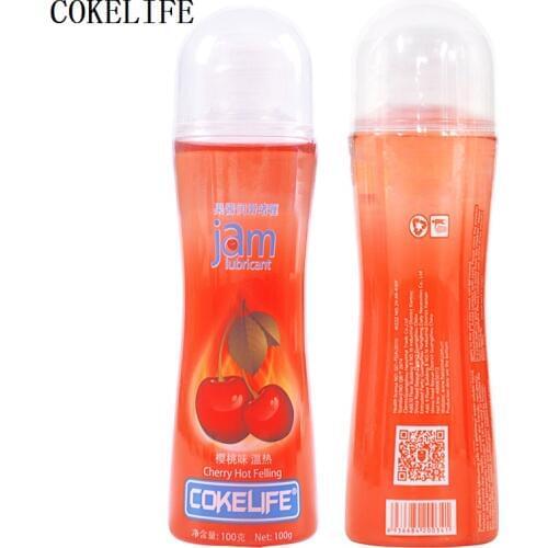 COKELIFE Cherry Fruit Taste Water Base Lubricant for Oral Sex,Honey Vagina Anal Lubrication Sex Oil Body Massage Gel 100g