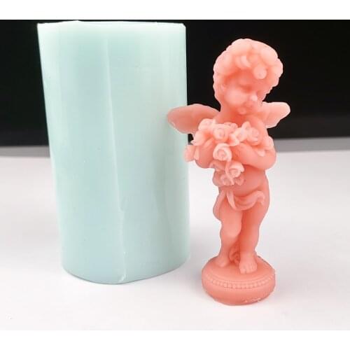 TS0170 PRZY 3D Bouquet Angel Moulds Candle Mold Wedding Flower Girl Molds Silicone Mold Clay Resin Moulds