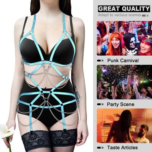 Women Body Chain Body Harness Suspenders Exotic Apparel Bikini Accessories Sexy Cross Straps Lingerie Bondage Rope Bdsm Kit