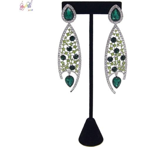 Yulaili New Simple Long Drop Crystal Earrings for Women 2019 Geometry Design Party Wedding Earring Fashion Jewelry Free Shipping