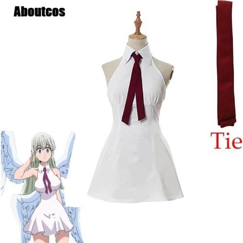 Halloween Anime The Seven Deadly Sins Elizabeth Liones Cosplay Costume Wrath of the Gods Women Dress With Tie