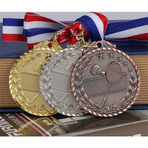 The Badminton Medal Top Quality Gold Silver Bronze Medal Souvenir Football Fans Zinc Alloy Official Sport Match Sport Adward