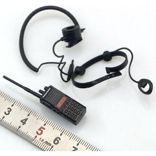 1/6 Soldier Radio Walkie Talkie + Headset Set Mini Model for 12" Action Figures