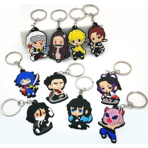 1PCS PVC Key Chain Cartoon Figure Anime Key Ring Key Holder Kids Toy Pendant Keychain Jewelry Keys Decoration Trinkets Accessory