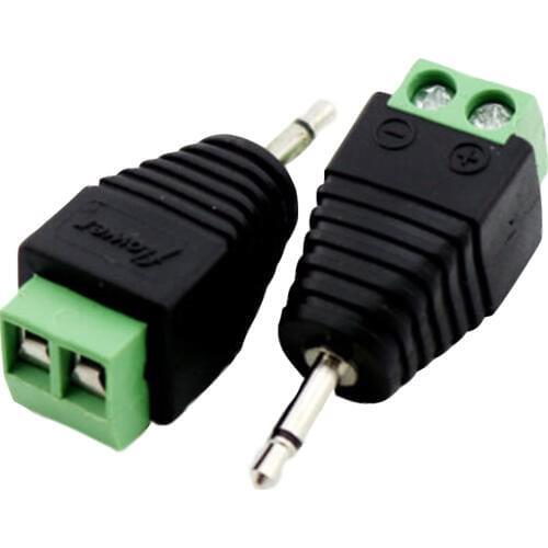 10pcs 2.5mm Mono TS Male Plug To AV Screw Video Balun Terminal Plug Adapter Connector