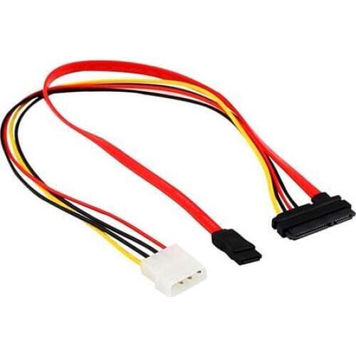 10pcs SATA Combo 15 Pin Power and 7 Pin Data Cable 4Pin Molex to Serial ATA Lead