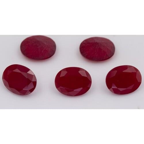 100Pcs 2x3-13x18mm Oval Shape Loose Glass Stone Pink Color Red Blue