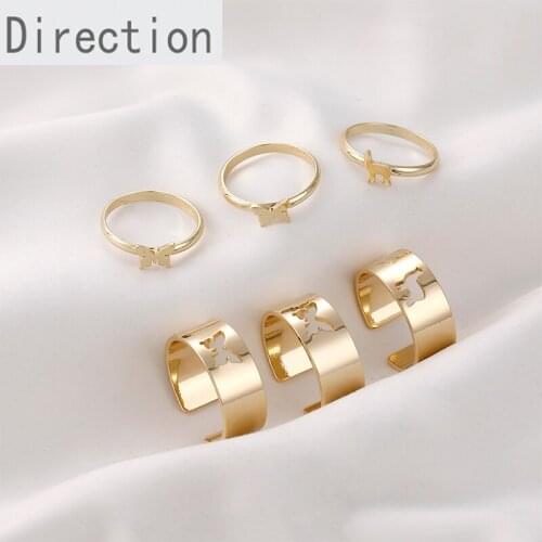 14k gold Japanese vegetarian ring ring butterfly pony hollow bright surface index finger ring ring opening adjustable ring