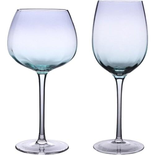250-500ml Rainbow Goblet Diamond Pattern Blue Tears Champagne Red Wine Electroplating Cup Light Luxury Bar Chateau Drinkware