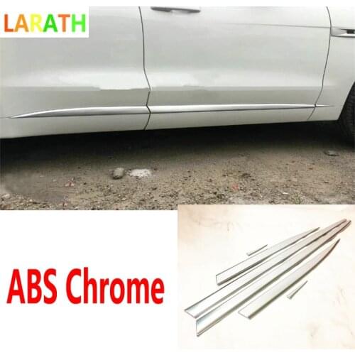 6pcs/set For Jaguar F-Pace X761 f pace ABS Chrome Car Side Door Body Molding Strips Cover Trim 3D Sticker 2016 2017