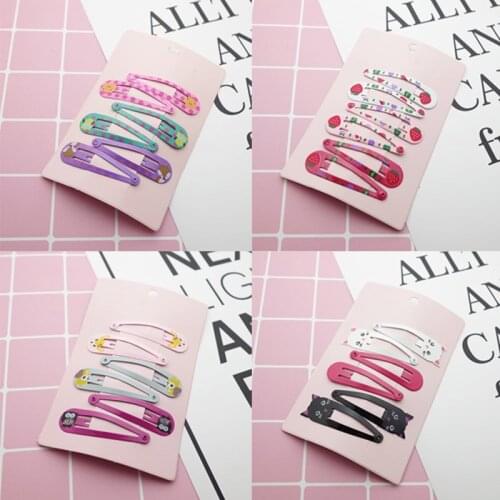 Q 6Pcs Candy Color Girls Hairpins Hair Clip Cartoon Animal Fruit Kids Barrette Headwear Children Accessories Baby BB Clips