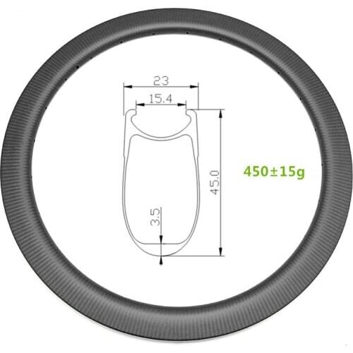 700c road disc carbon rim 45x23mm clincher road bike rim wheel 18/20/21/24 holes bicycle wheel matte/glossy