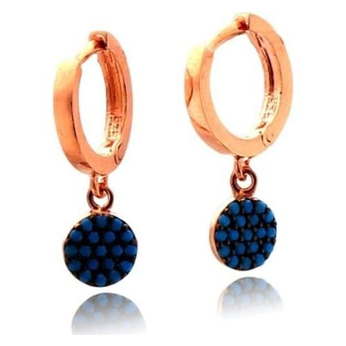 925 Sterling Earrings with Turquoise Stone and Circular Design